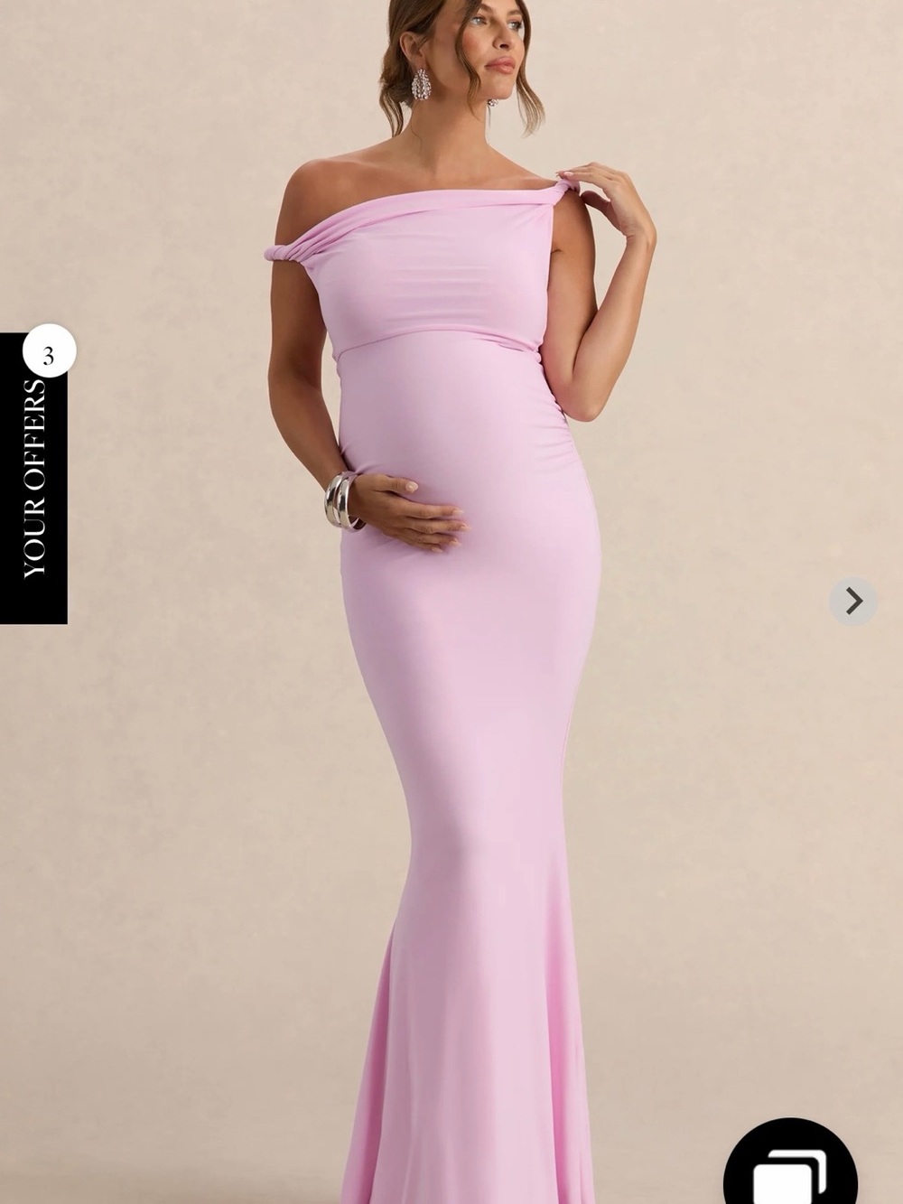 LITA Pink Twisted Asymmetric Maternity Maxi Dress - Club L London
